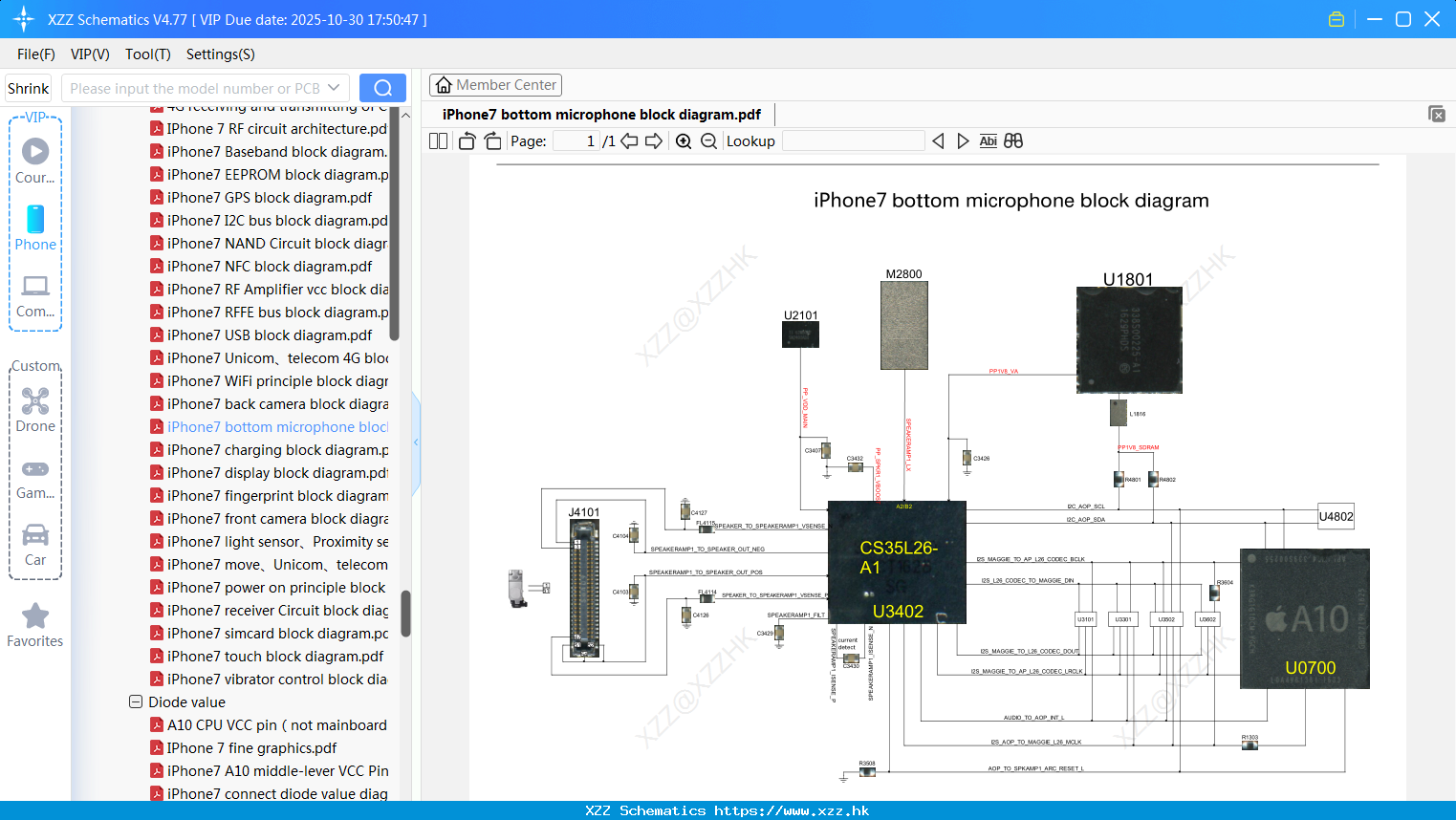 IPhone7 Bottom Microphone Block Diagram